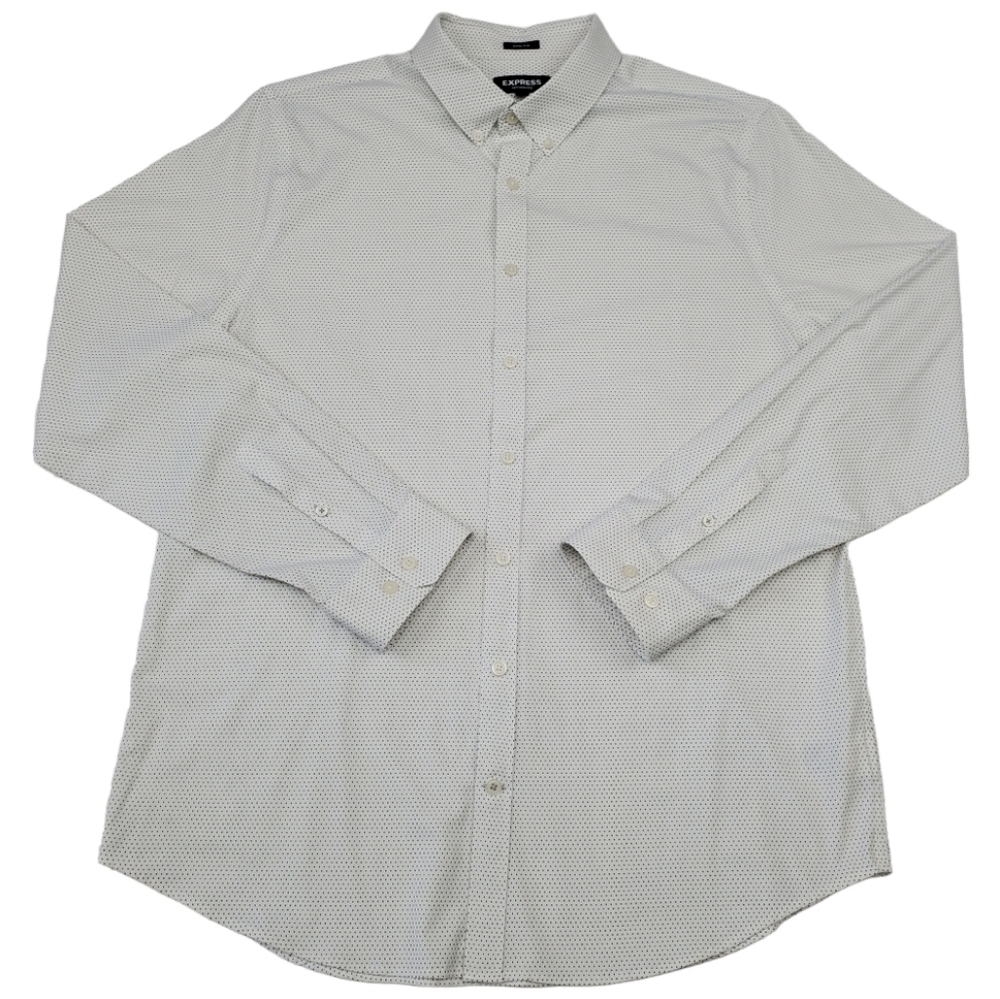 Express Men's Long Sleeve Button Down Dress Shirt Extra Slim Fit XL 17 - 17 1/2